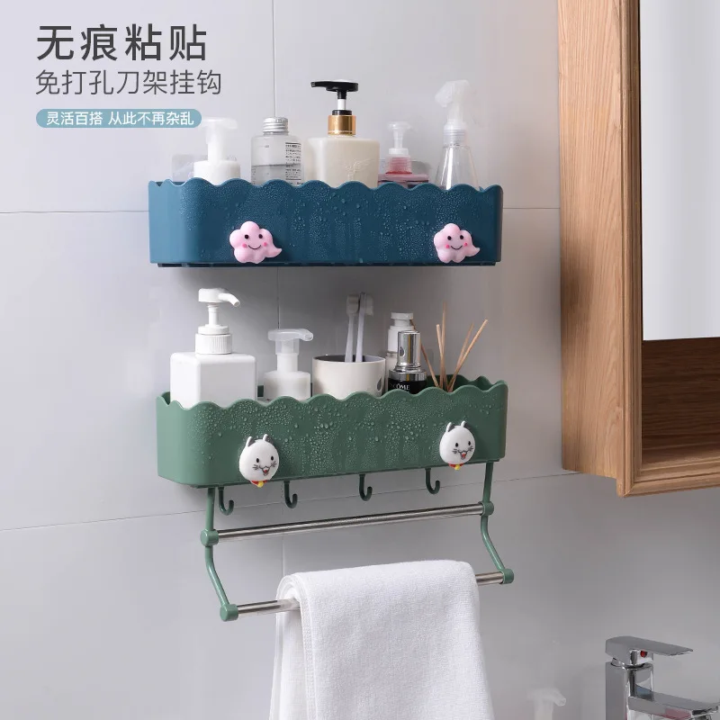 

Creative Double-Layer Steel Pipe Racks 2021 New Kitchen And Bathroom Household Punch-Free Storage And Storage Racks