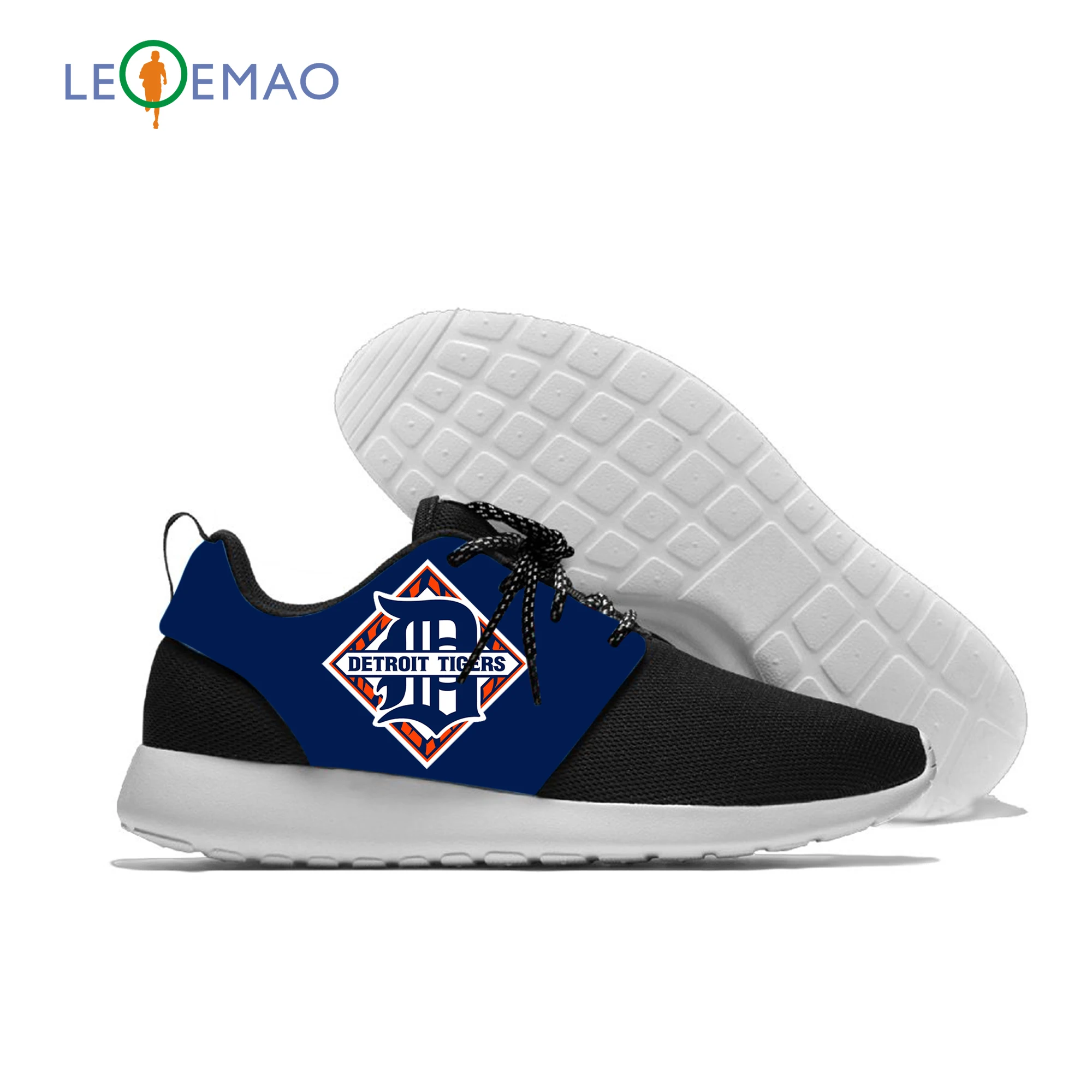 

Custom Tigers Logo Men/Women Fashion Lightweight Mesh Running Shoes Breathable Casual Sneakers For Detroit Baseball Fans