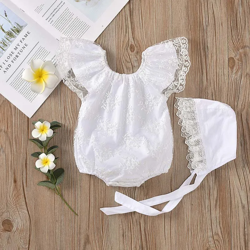 

Baby Girl Rompers Summer Ruffle Solid White Jumpsuit Outfits Sunsuit for Newborn Infant Children Clothes Kid Clothing