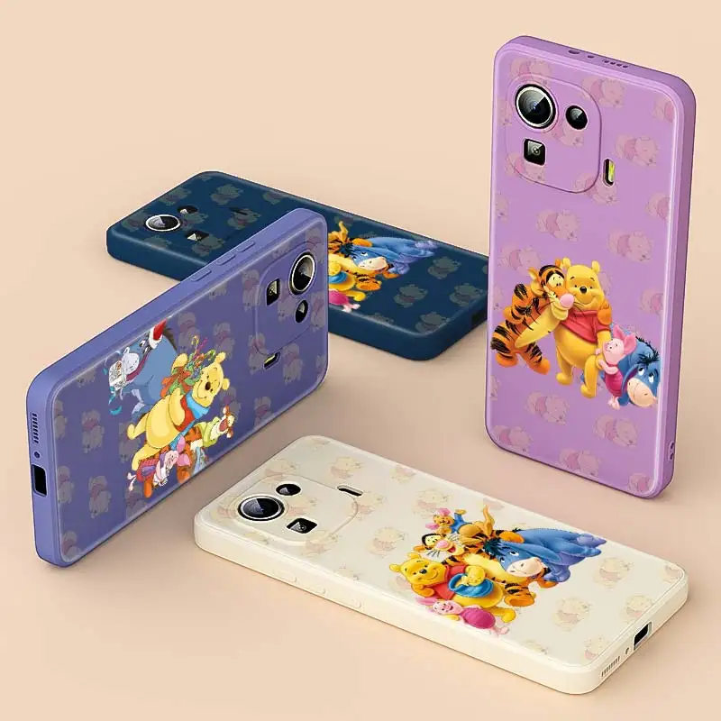 

Cute Winnie the Pooh Liquid Silicone Soft TPU For Xiaomi 11 Ultra 11T 11i 10T 10S 10i 10 9 9SE 8SE Pro Lite 5G Phone Case