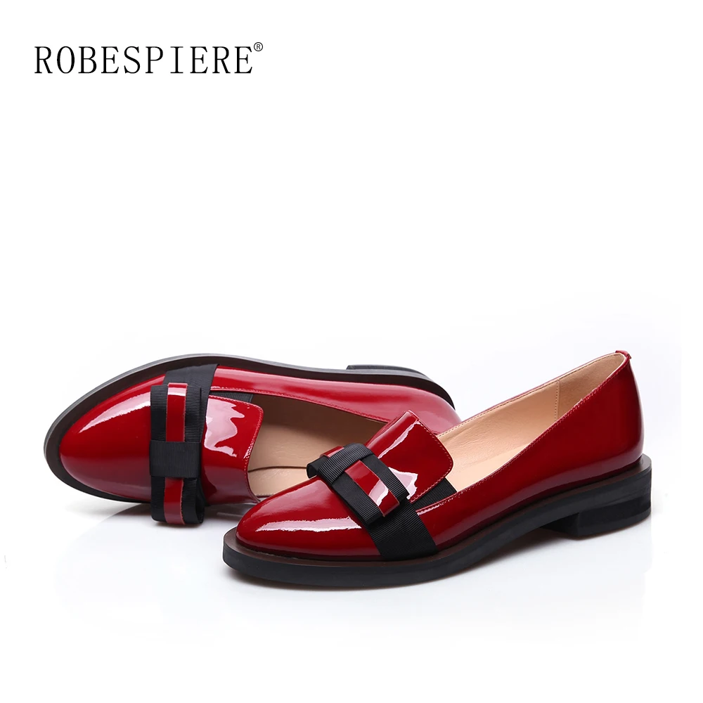 Женские лоферы с бантом ROBESPIERE на платформе без шнуровки круглым носком