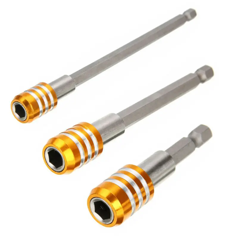 

Hex Shank Drill Bit Extension Bar Magnetic Holder Screwdriver Adapter Chuck Set