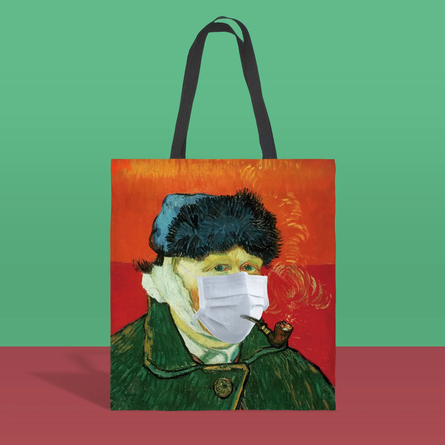 

Famous Painting Foldable Eco Friendly Storage Shopping Bag Tote Folding Pouch Handbags Convenient Large-capacity Packaging Bags