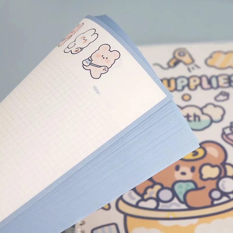30Sheet Kawaii Bear B5 Loose-leaf Notebook Diary Agenda Sprial Binder Journal Refillable Notepad School Stationery - купить по