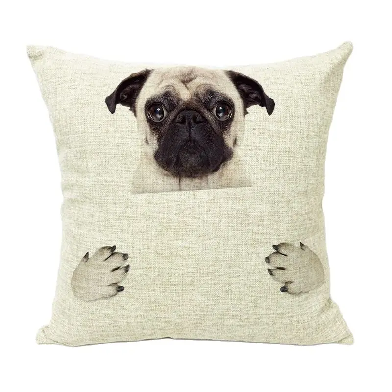 Stylish Pugs Skateboarding Sunglasses Car Pillowcase 45 * cm Beach Vacation Sun Loungers Cheap Decoration Throw Pillow Cover | Дом и сад