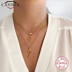 CANNER 100% Настоящее серебро 925 пробы INS маленькая змея Глянцевая цепочка до ключиц круглый чокер ожерелье для женщин ювелирные изделия collares