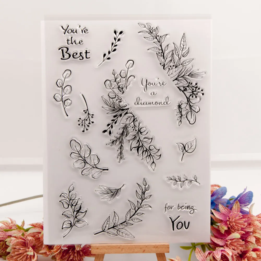

Branches Leaves Clear Stamps Seal for DIY Scrapbooking Card Making Photo Album Decoration Crafts New Rubber Stamp