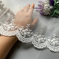 2yardlot width7cm white cotton embroidered mesh lace garment lace trims trimmings diy sewing accessories high quality new