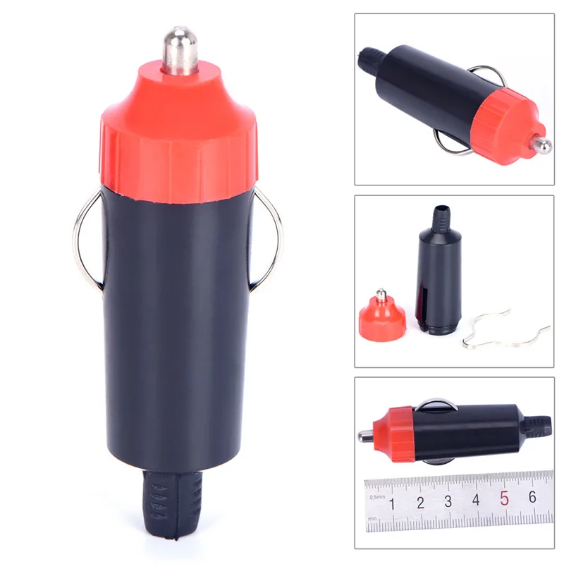

New product 12V male car motorcycle cigarette lighter socket plug power charger adapter connector + fuse converter plug
