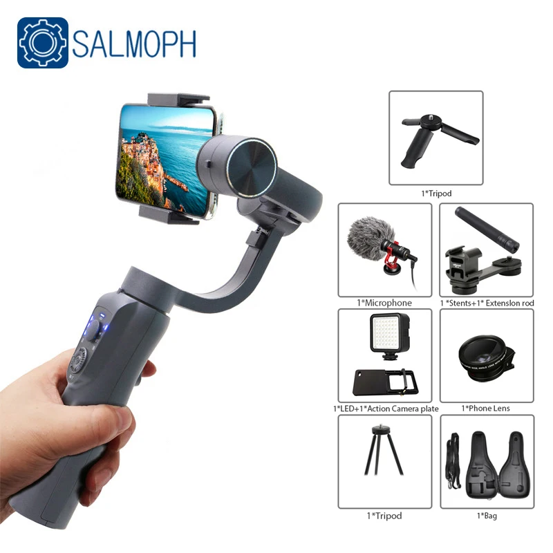 

S5B 3 Axis Gimbal Stabilizer Zoom Control Handheld Smartphone For iPhone 11 Samsung S8 Xiaomi Huawe Go Pro Action Camera VS H4