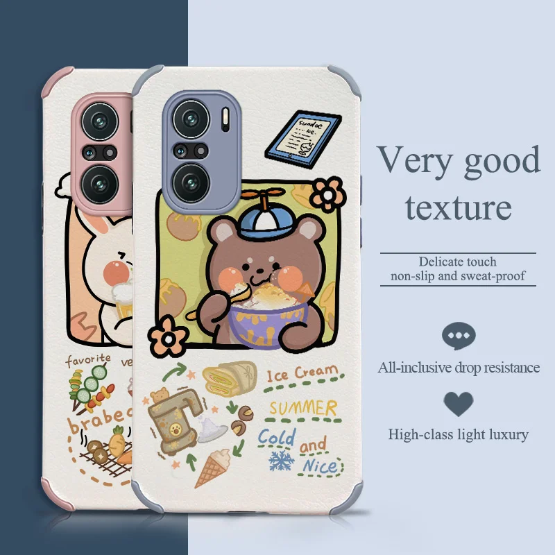 

Smoothie Bear Phone Case For Xiaomi Redmi K40 k40pro K40proplus Pro Proplus Liquid Silicone Cover