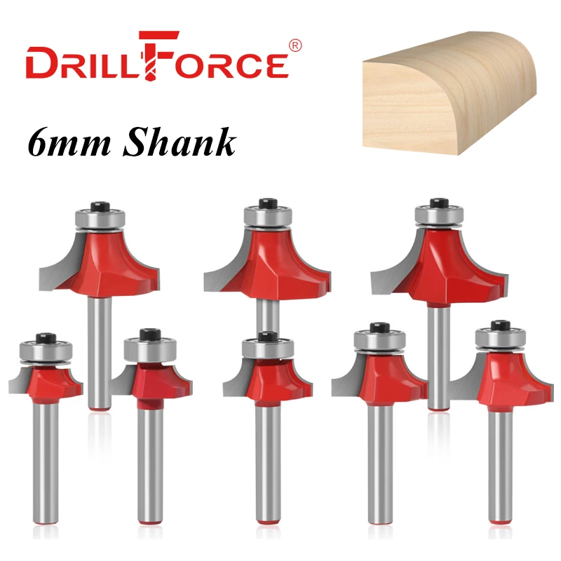 

Drillforce 6 мм хвостовик Обрезка закругленные углы R фреза по дереву набор фрез из карбида вольфрама для дерева