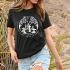 Женская футболка Samhain, с забавным принтом танцоров, танцоров, черепов, жуткая футболка в стиле хиппи, колледжа, хлопковая одежда, размера плюс