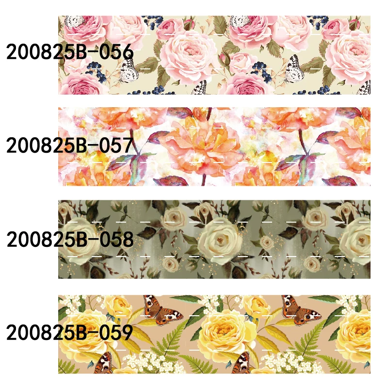 

Big flower printed grosgrain ribbon (50 yards/lot) Fashionable 22mm 25mm 38mm