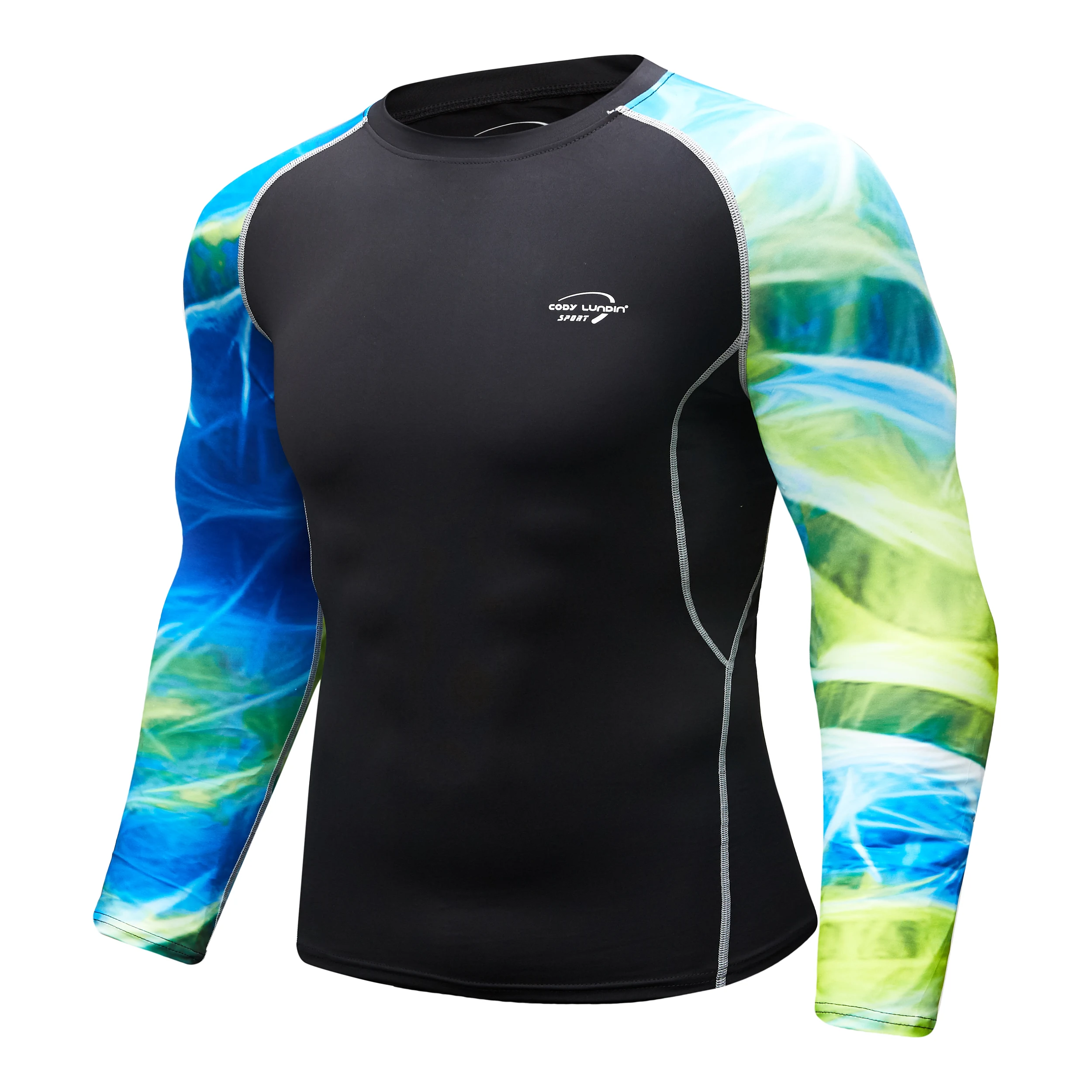 Новый дизайн заводская цена Мужская компрессионная рубашка с длинным рукавом и