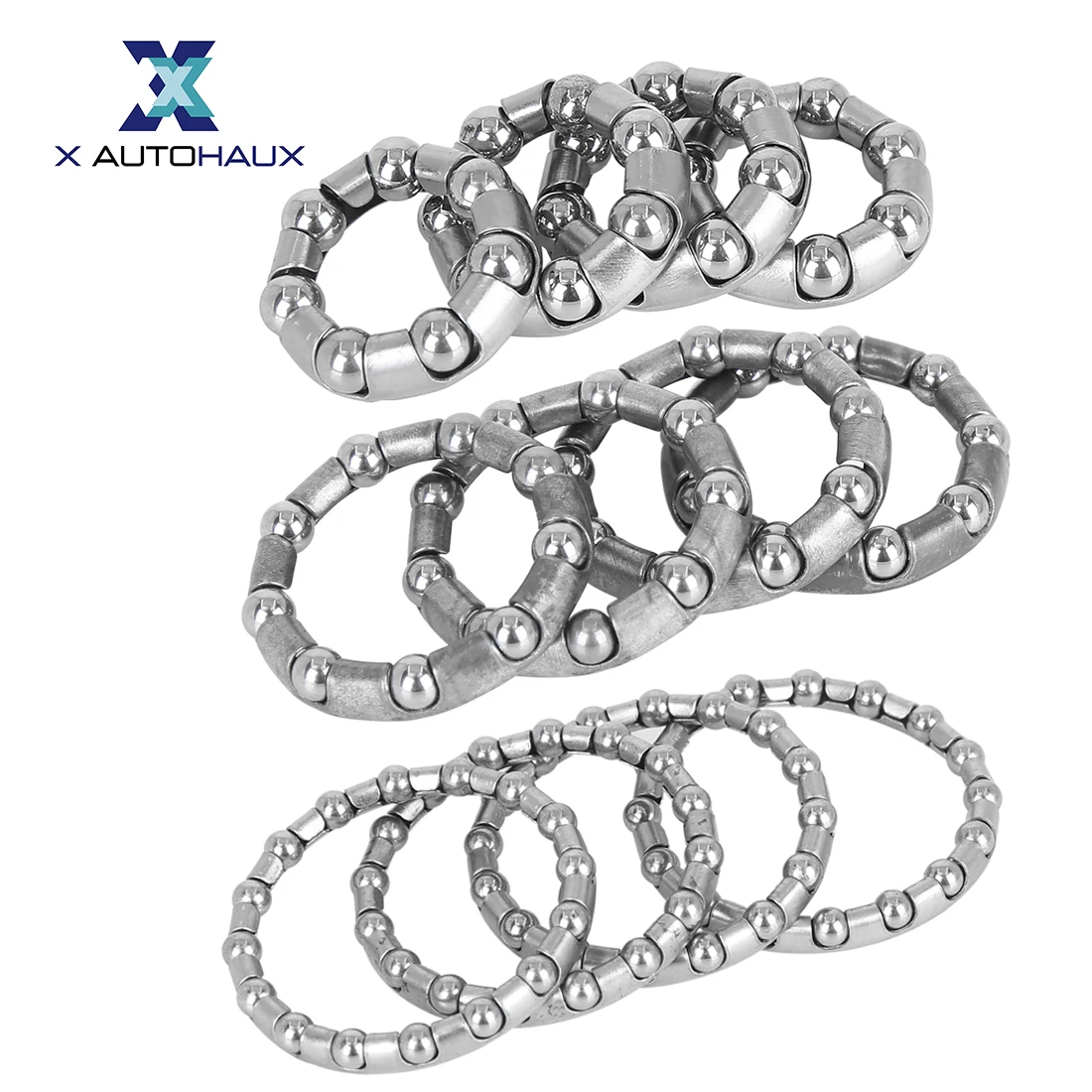 

X Autohaux 12pcs Bicycle Headset Steel 20 16 9 7 Balls Bike Axle Wheel Ball Frame Bearing Headset Caged Retainer Replacement