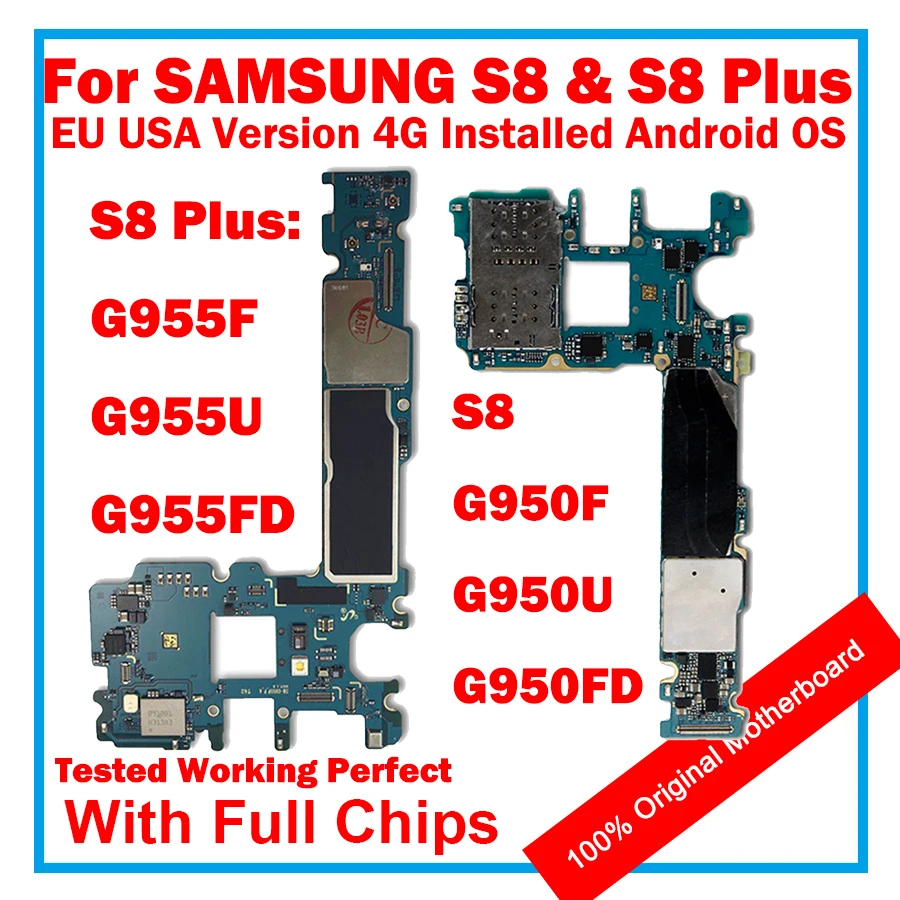Оригинальная материнская плата S8 G950F G950FD G950U для Samsung Galaxy Plus G955F G955FD G955U 64 ГБ с