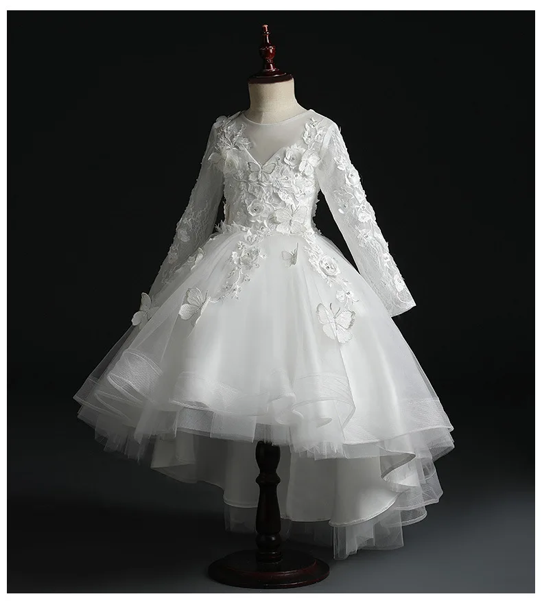 Белое Тюлевое платье для маленьких девочек кружевное крещение новорожденного с