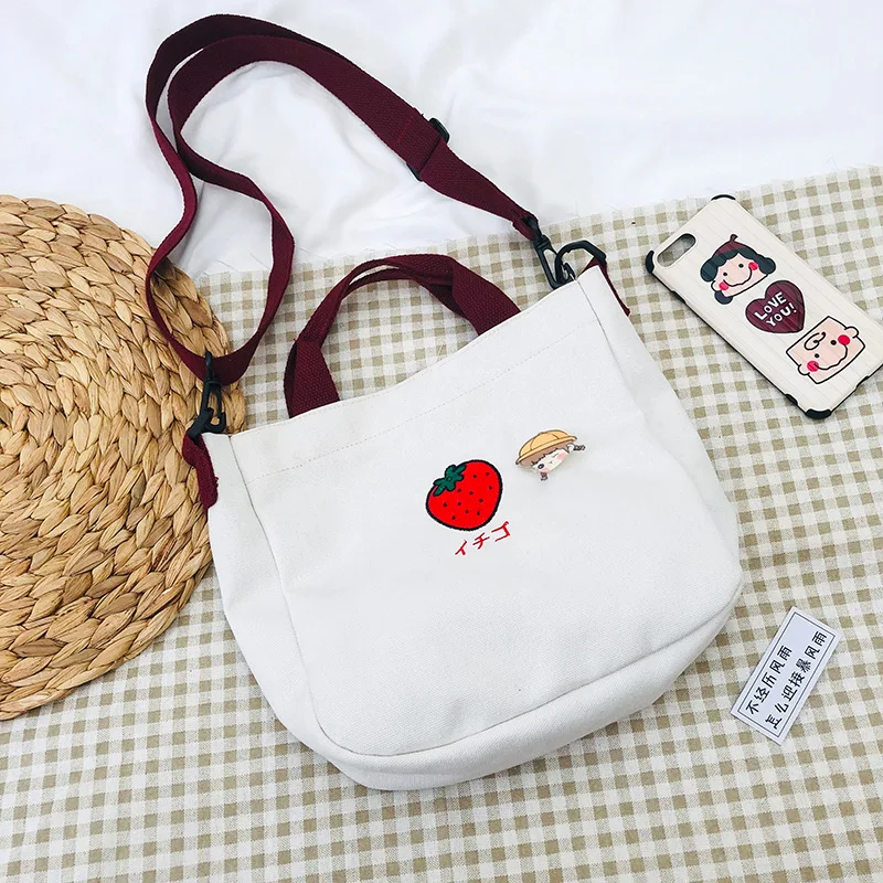 Милая маленькая сумка для девочек с вышитыми фруктами авокадо клубничным узором