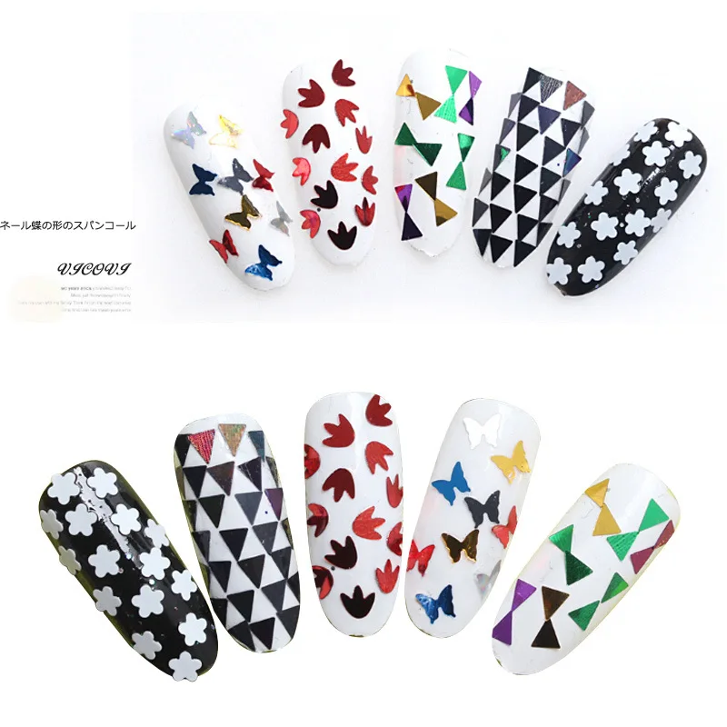 Набор из 12 разноцветных блесток для ногтей в форме бабочки | Красота и здоровье