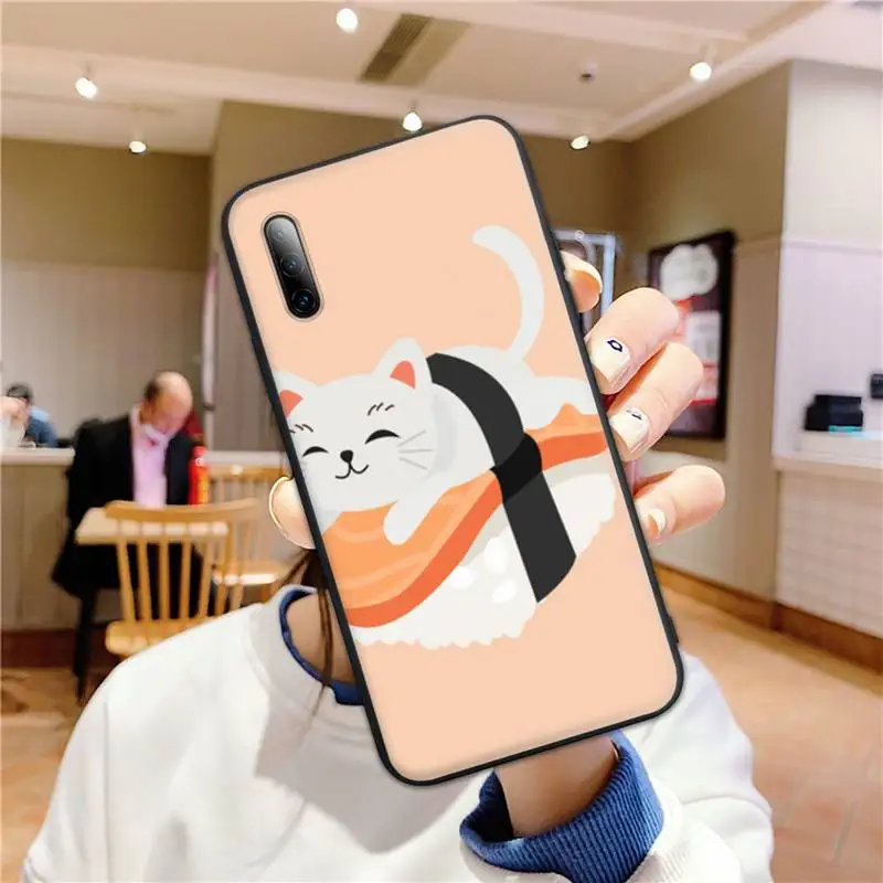 

Illustration cute Japanese sushi cat Phone Case for Huawei P9 p10 p20pro p30lite p30pro p40pro p40lite SMART2019 Funda capa
