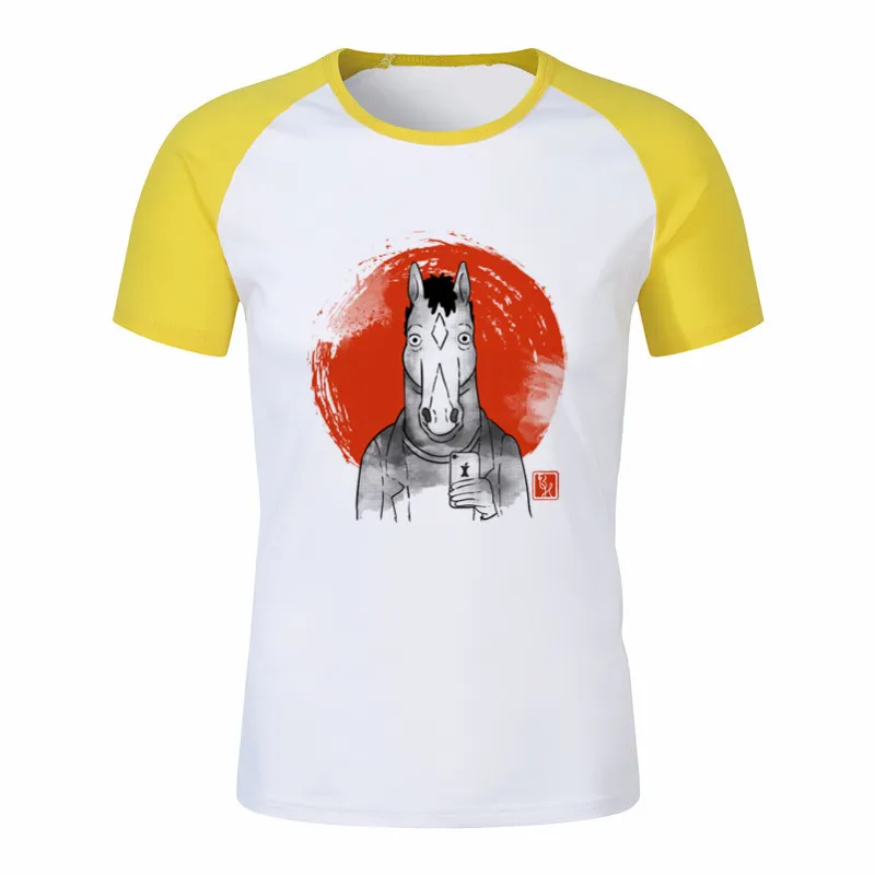 Famous Movie Bojack Horseman T Shirt for Men and Women Summer Fashion Male O Neck Print T-Shirts Streetwear Unisex Graphic Tees - Цвет: P1760H-yellow