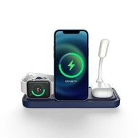 multi function wireless charger stand led light lamp usb fan fast charging station for mobile iwatch airpods phone holder