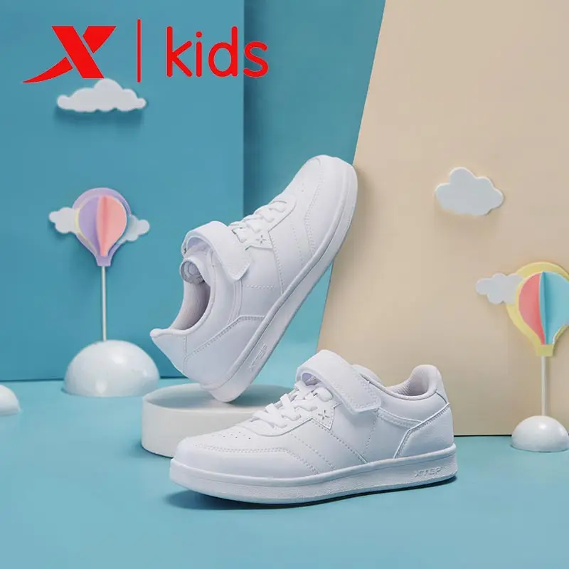

Xtep Fashion Girls Skateboarding Shoes Kids Casual Velcro Solid Color Sneakers Children Comfortable Sport Shoes 680114319550