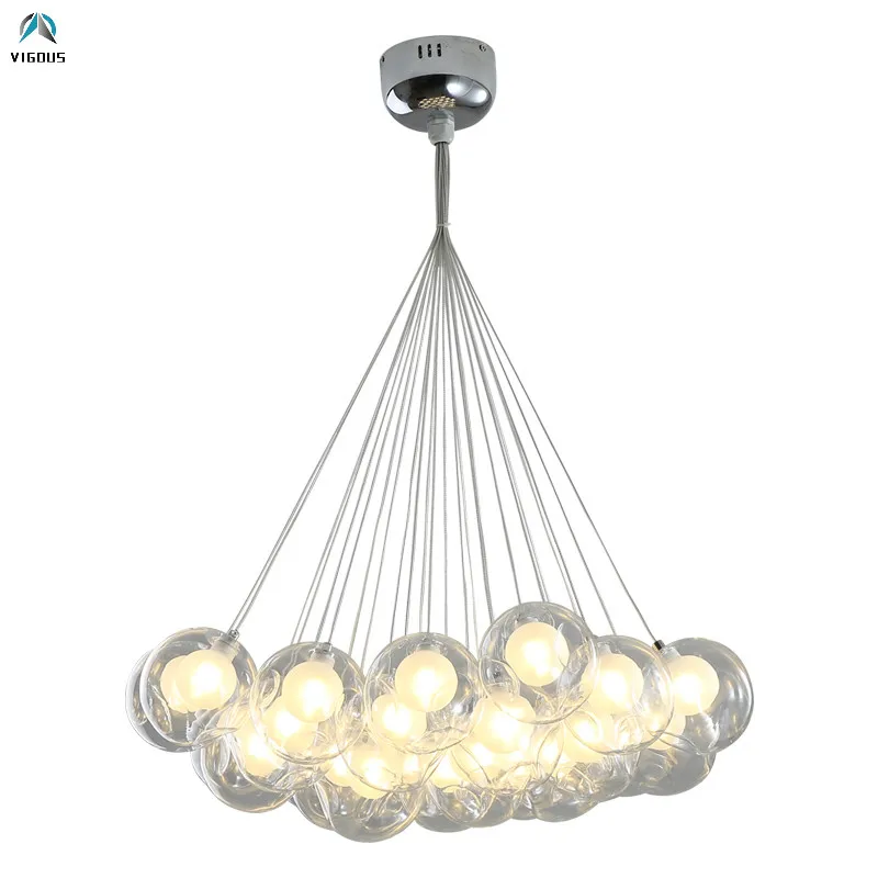 

Nordic Living Room G4 Led Double Glass Chandelier Led Hanging Lamp Lustre Modern G4 Suspend Lamparas Fixtures Luminarias