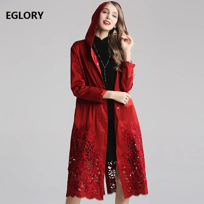 XXXL Верхняя одежда Пальто 2019 осенний Повседневный плащ женское с капюшоном