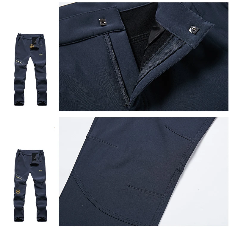Man Women snowboarding pants Windproof Fishing Camping Hiking Skiing Trousers Winter Thicken Warm Fleece Softshell Skiing Pants
