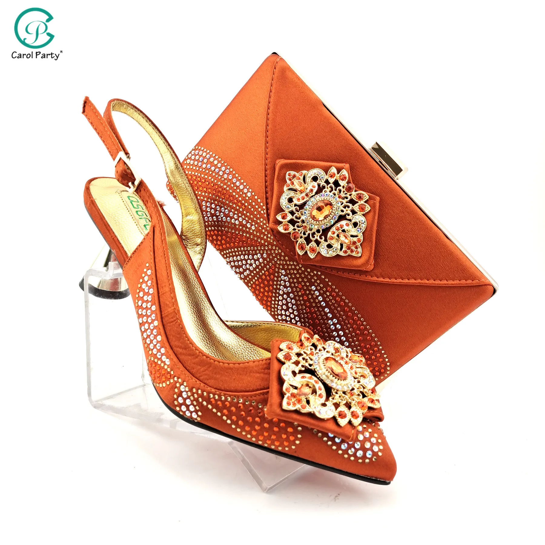 

New to the hot selling Italian design stylish comfortable heels for women shoes and bags set at Orange parties