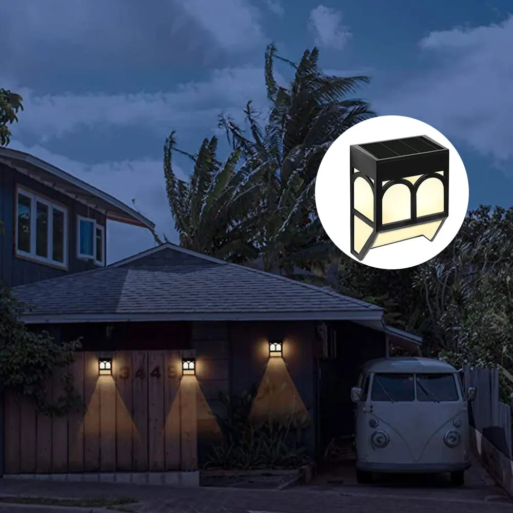 

1pcs Led Solar Powered Lighting Outdoor Garden Yard Path Wall Landscape Lamp Black Lantern LED Light Lamps