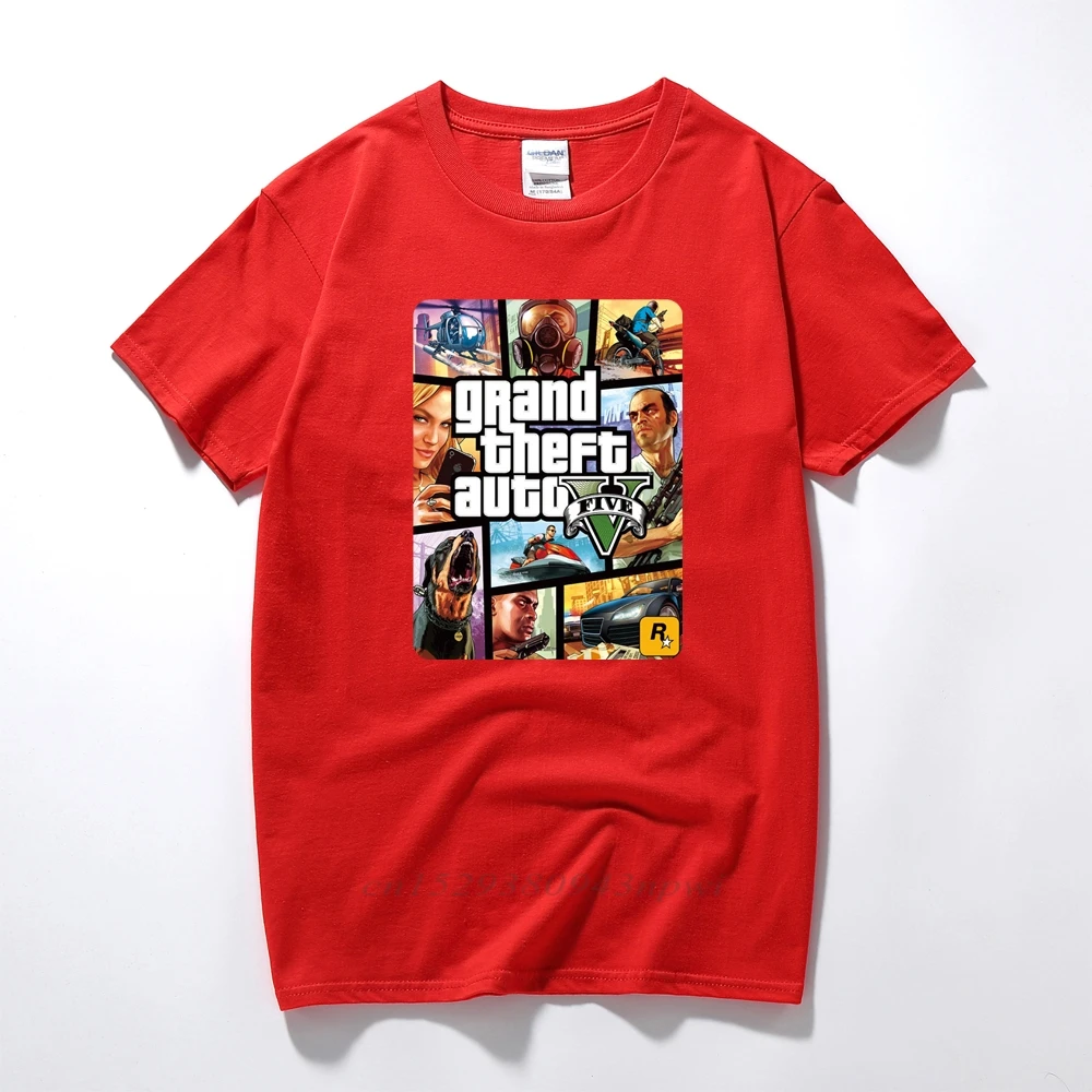Grand Theft Auto Game GTA 5 летние футболки крутая и GTA5 Мужская футболка цветная с принтом
