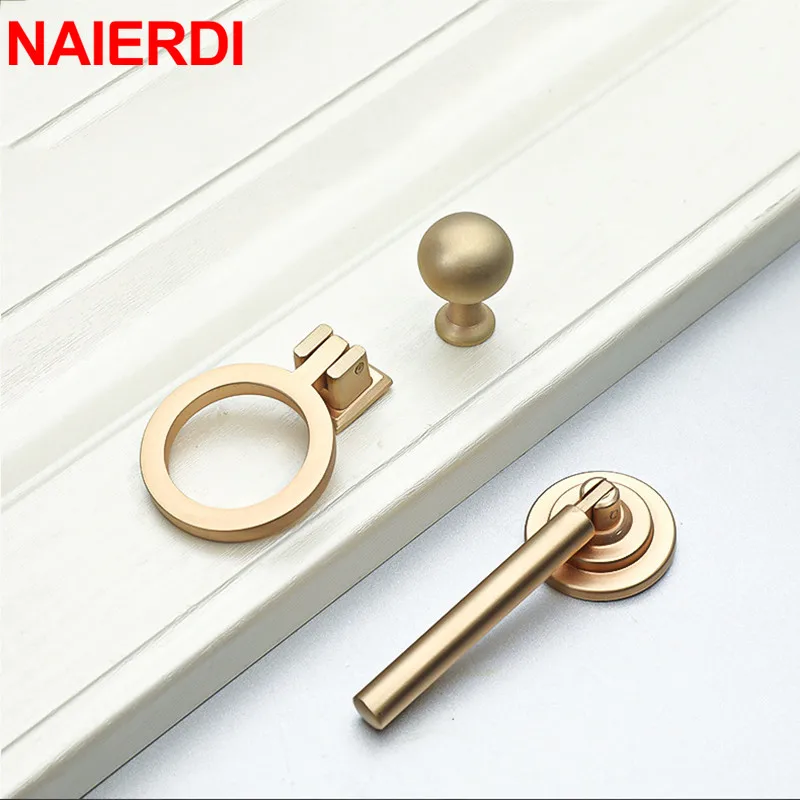 NAIERDI Solid Zinc Alloy European Furniture Handle Vintage Gold Cabinet Pulls Kitchen Cupboard Drawer Knobs Hardware | Обустройство