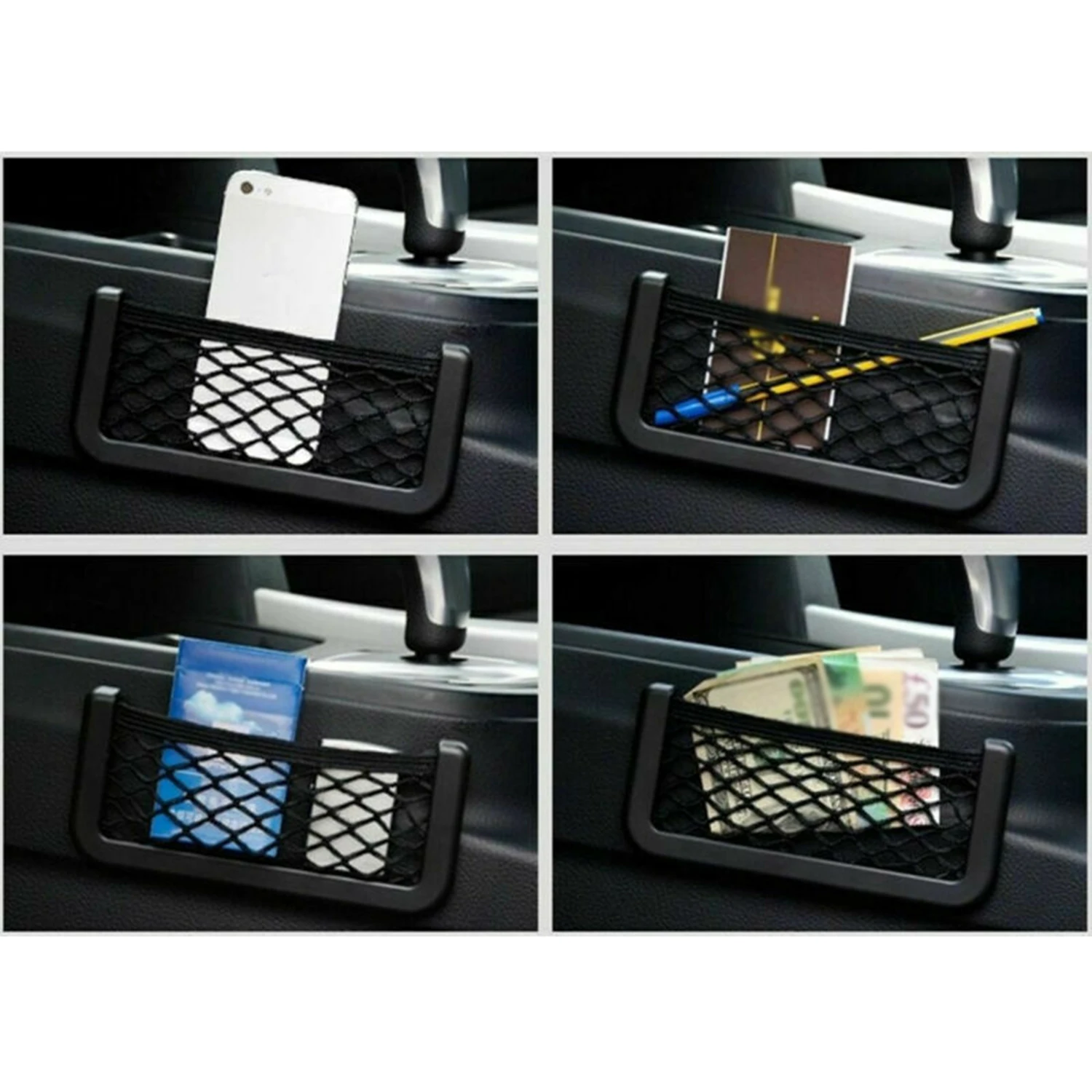 

Parts Storage Net Bags 3PCS/KIT Black Organizer Phone Holder Side Back
