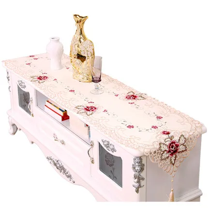 Европейская вышитая настольная дорожка флаг покрытие для стола чашка коврик 1017