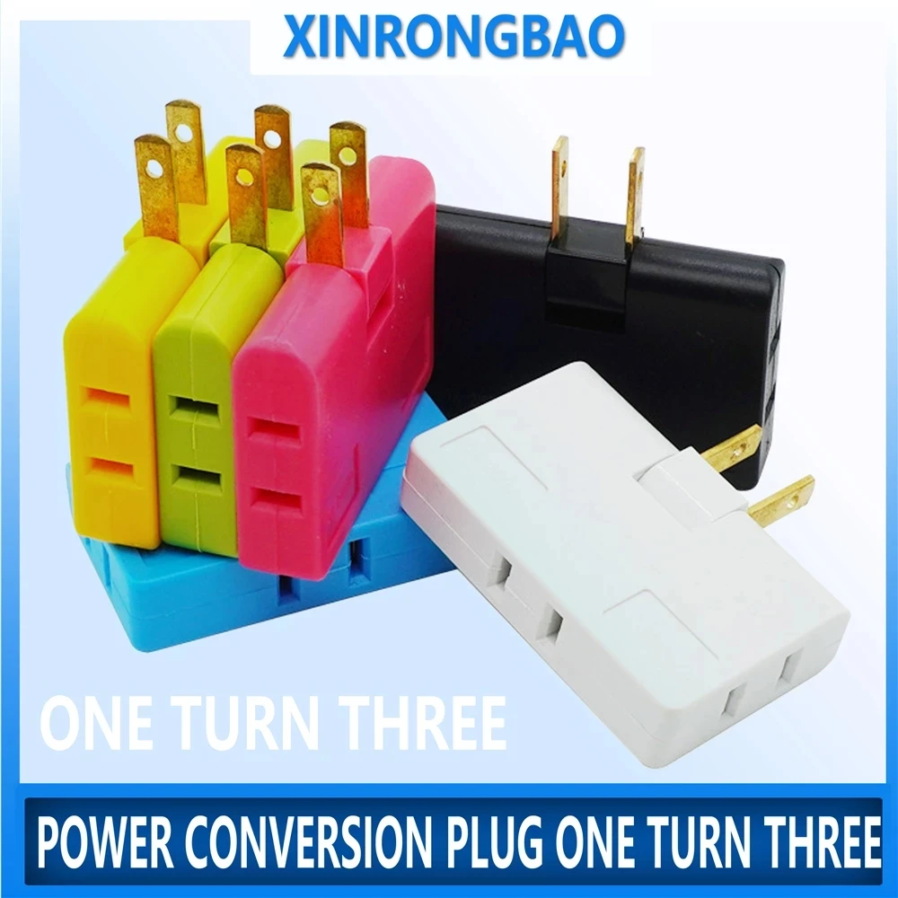 

1 Piece Of Rotatable Socket Converter One In Three 180 Degree Extension Plug Multi Plug Mini Slim Wireless Outlet Adapter US AC