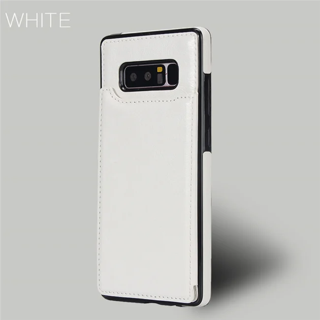 white Кожаный чехол для samsung Galaxy S10 S9 S8 плюс S7 Edge Note 10 8 9 S10e A50 A30 A10 Магнитный чехол-бумажник держатель для карт с подставкой для задней панели - Цвет: white