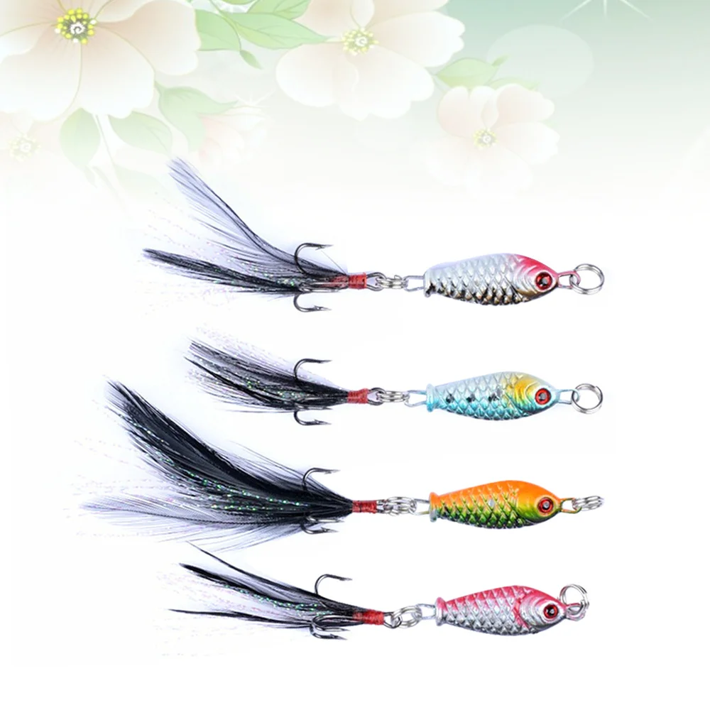 4 шт. рыболовные приманки яркая глубокая морская наживка металлические плавающие