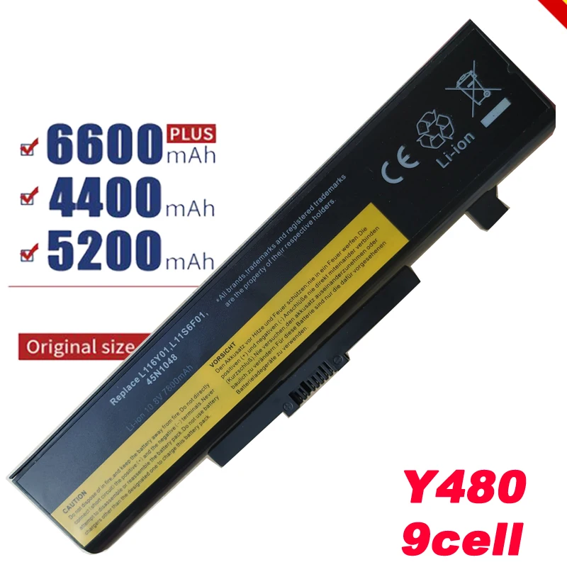 Аккумулятор для ноутбука Lenovo Y480 Y480P Y485 Y580 Y580A Z380 Z480 Z485 Z580 Z585 9 ячеек 7800 мАч |