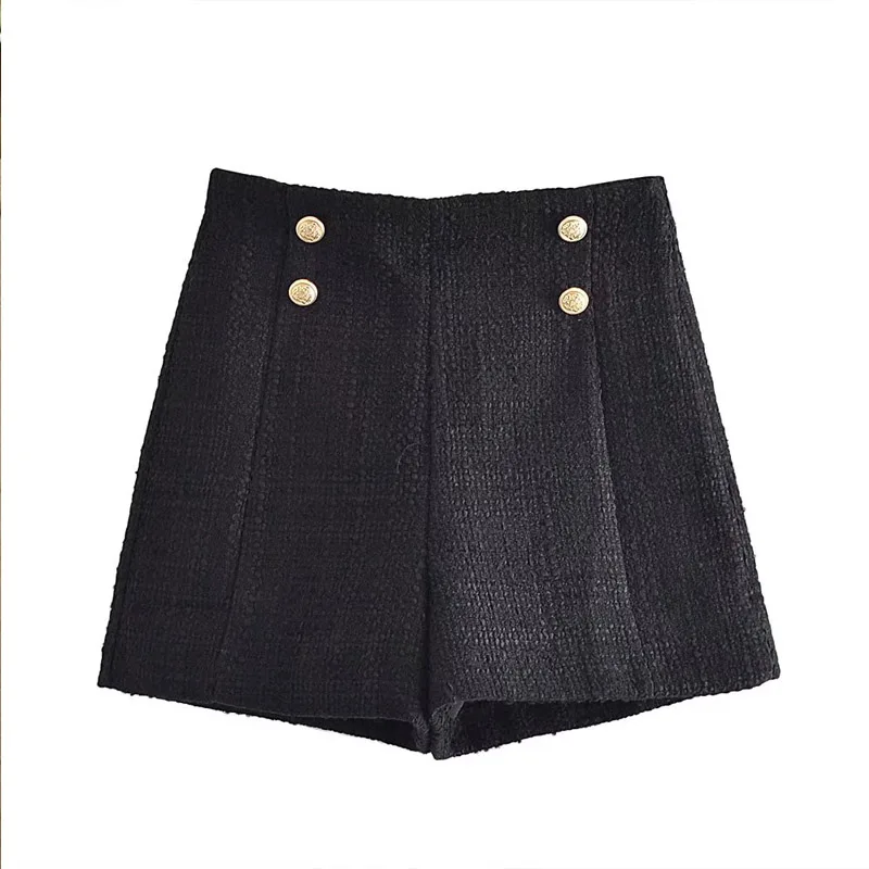 

Женские осенние повседневные шорты 2021, модные однотонные женские элегантные уличные шорты на молнии с высокой талией и пуговицами