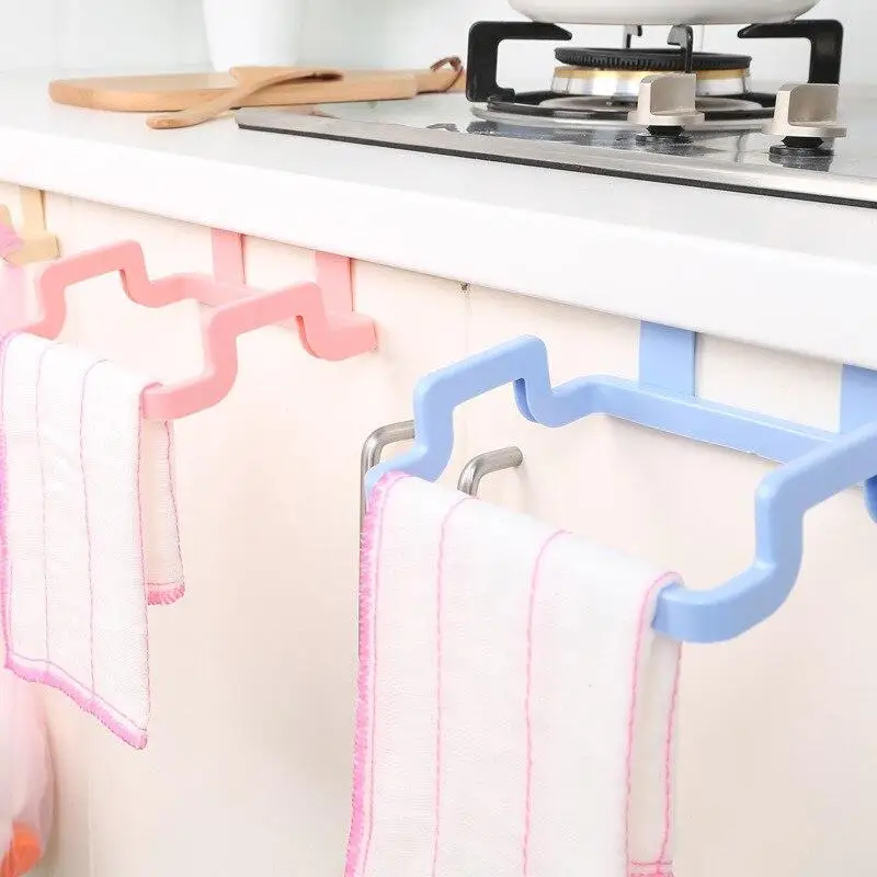

Towel Hanging Rack Holder Ambry Garbage Bag Rail Organizer Free Nail Door Back Rack Bathroom Kitchen Cabinet Cupboard Hanger