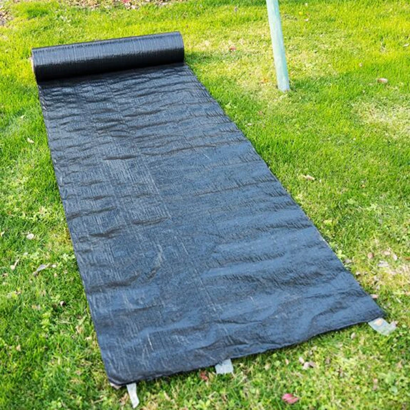 1.5M Wide Agricultural Anti Grass Cloth Weed Barrier Mat Black Plastic Mulch Film Orchard Garden Weed Control Fabric