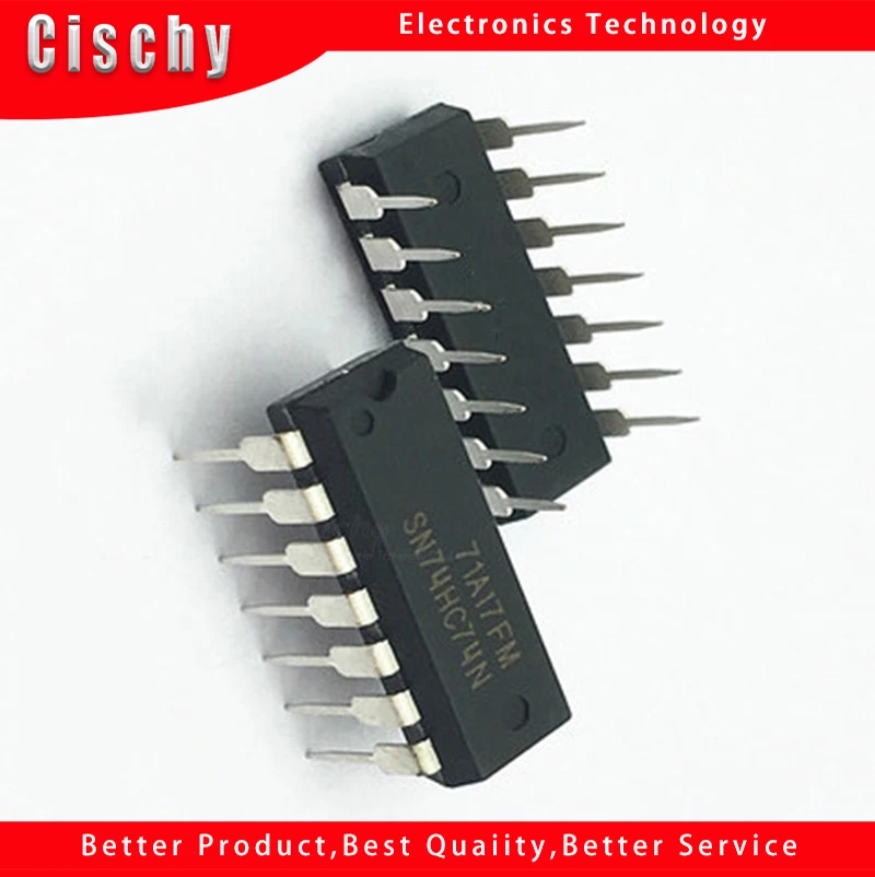 

10pcs/lot 74HC74N SN74HC74N 74HC74 7474 DIP-14 In Stock