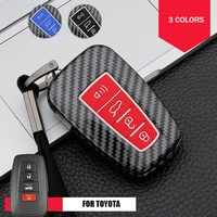 carbon fiber abs car key fob case cover bag for toyota camry hybrid rav4 highlander avalon prius key covers for house keys