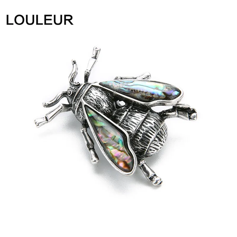 LOULEUR новые винтажные броши в форме жуков для мужчин и женщин, металлическая многоцветная подвеска в виде ракушки, булавка, брошь в виде насекомых, двойное использование для ювелирных изделий