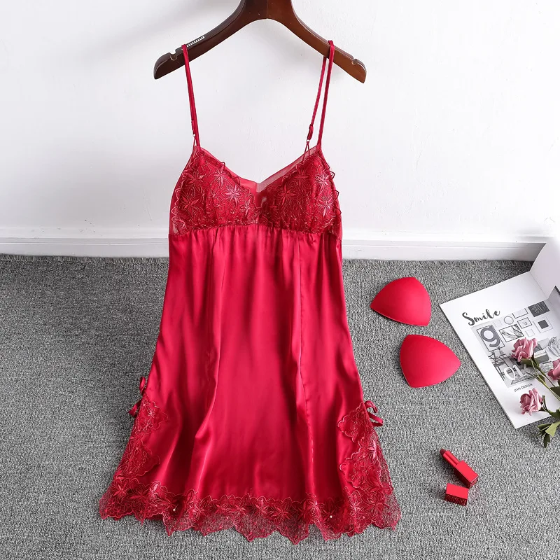 Сексуальная ночная рубашка летние пикантные шелковисто полые Изысканная