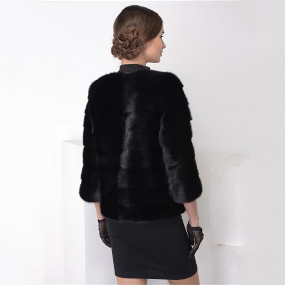 

TOPFUR Mink Fur Coat Women Winter Coat Women Black Jacket Plus Size Natural Mink Fur Genuine Leather Jacket Female Real Fur Coat
