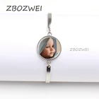 Золотистый браслет ZBOZWEI на заказ, фото вашего ребенка, мамы ребенка, дедушки, родителя, любимый для всей семьи подарок